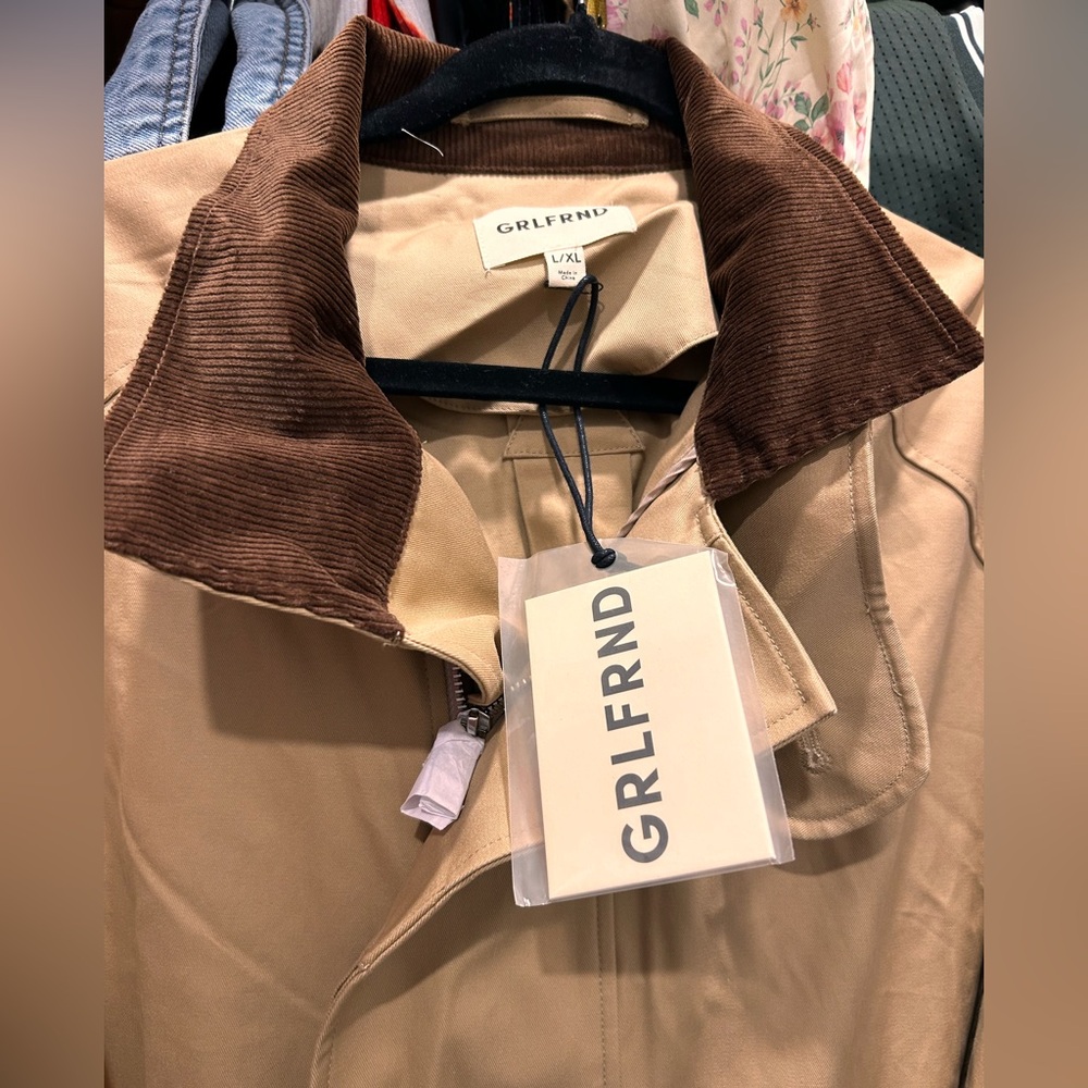 GRLFRND The Big Car coat 
Brown Collar